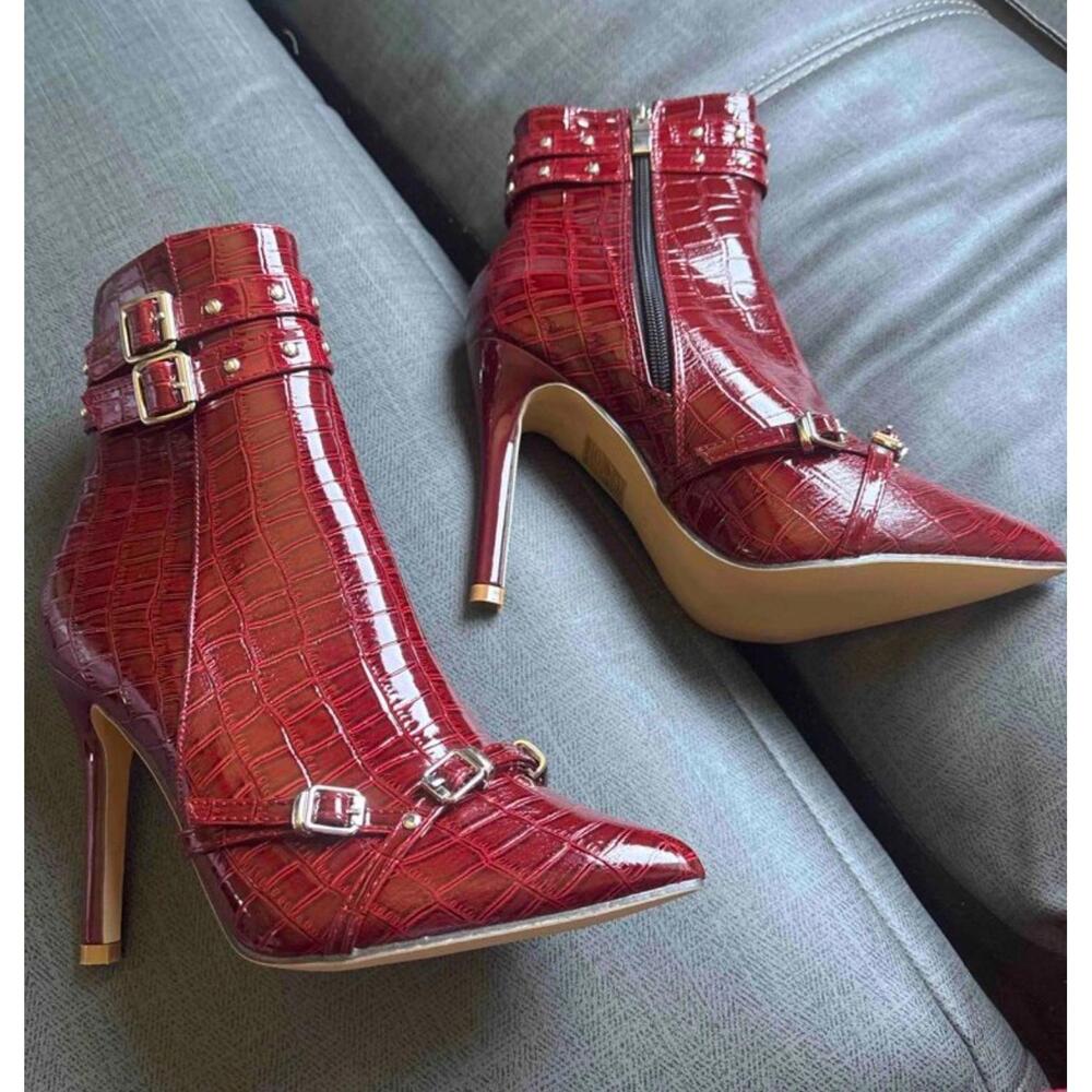 burgundy boots